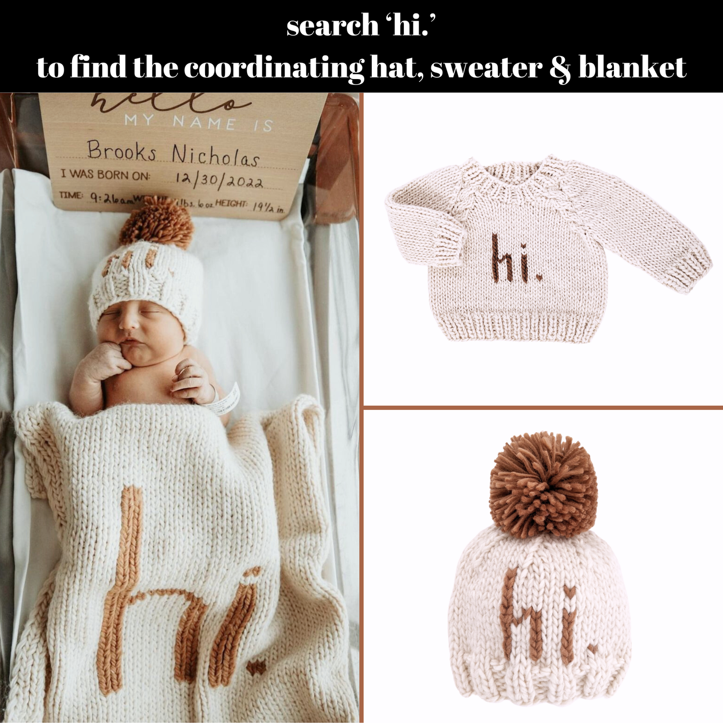 Hi. Pecan Crew Neck Sweater Baby & Toddler