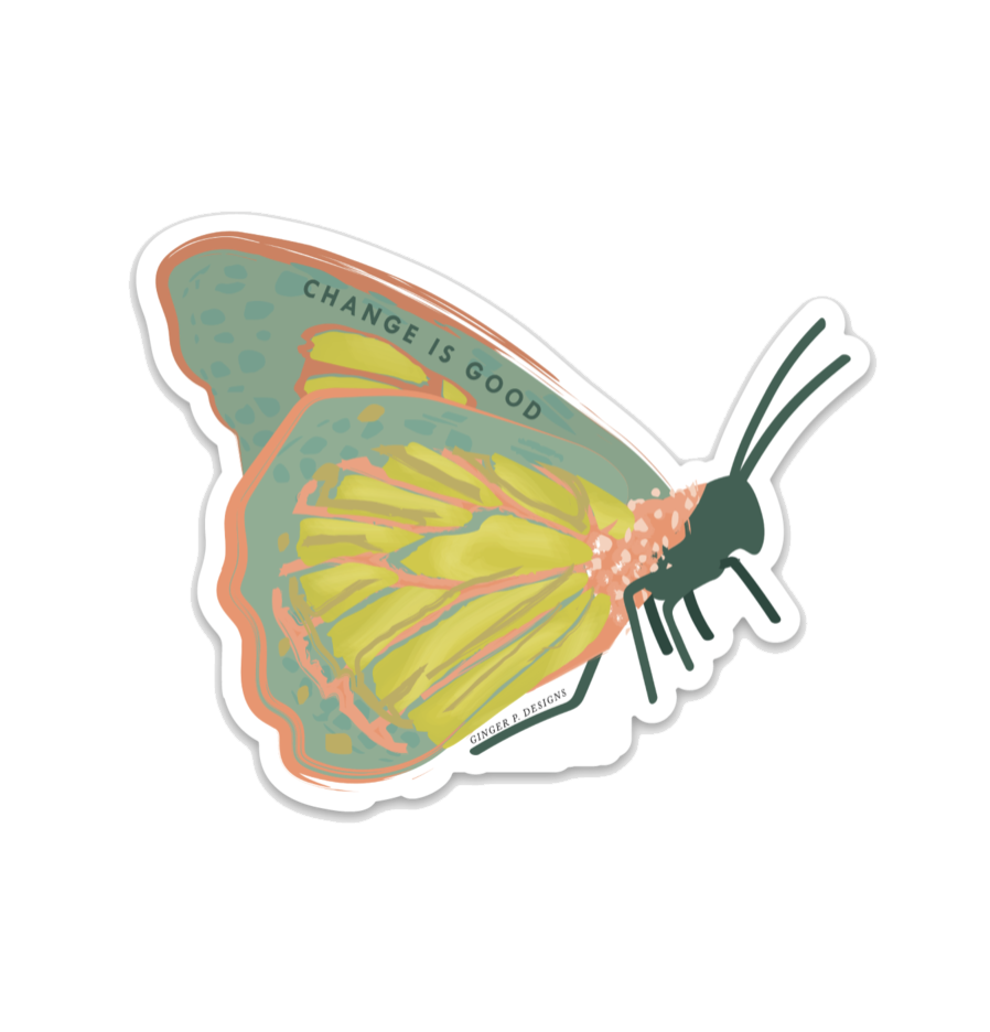 Change Is Good Butterfly Vinyl Sticker