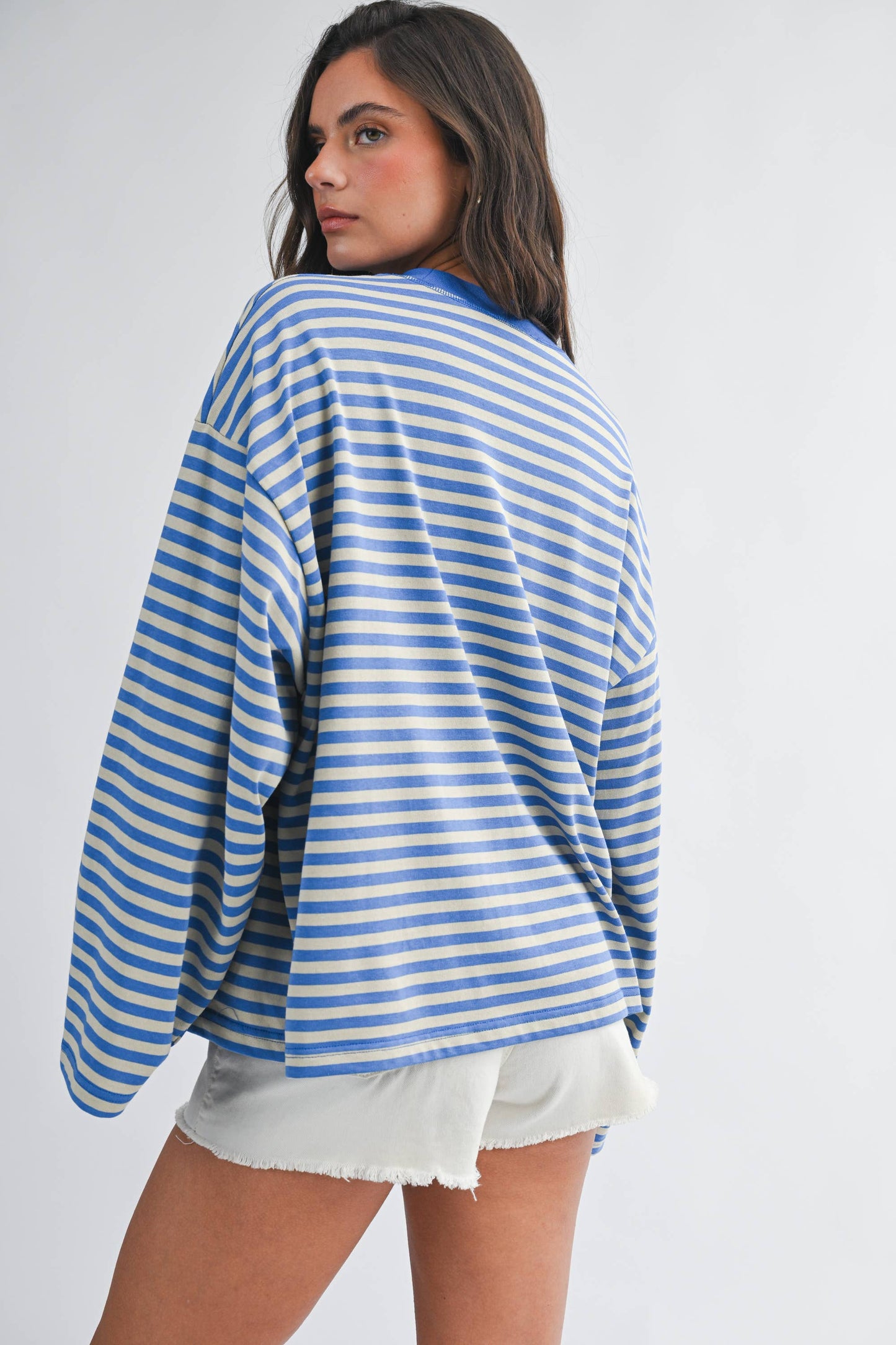 Oversized Stripe Long Sleeve Top