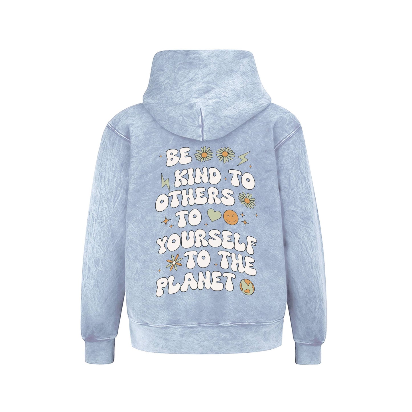 Kids Be Kind Hoodie-Washed blue-Girls, Boys