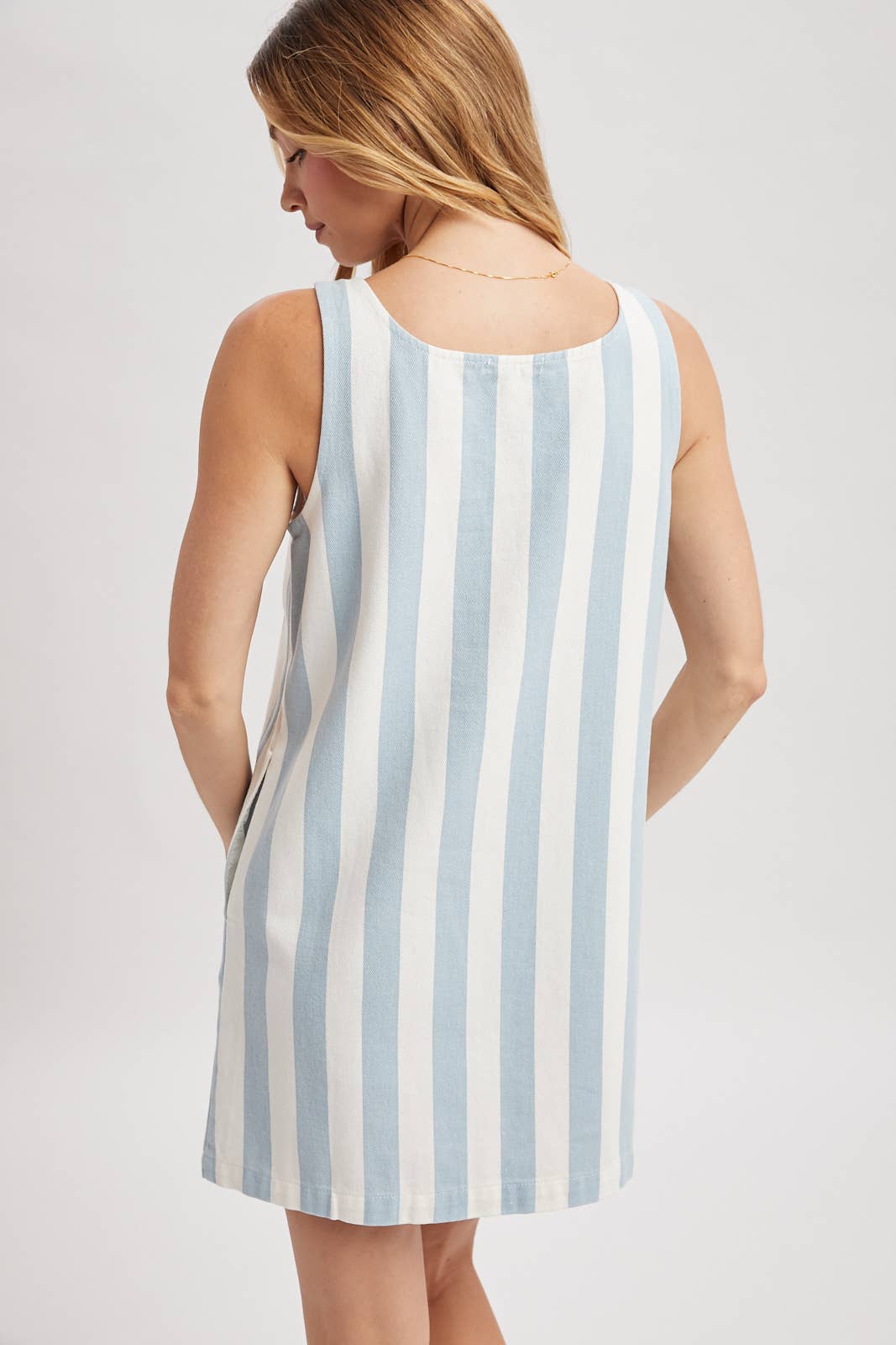 COTTON STRIPED MINI TANK DRESS