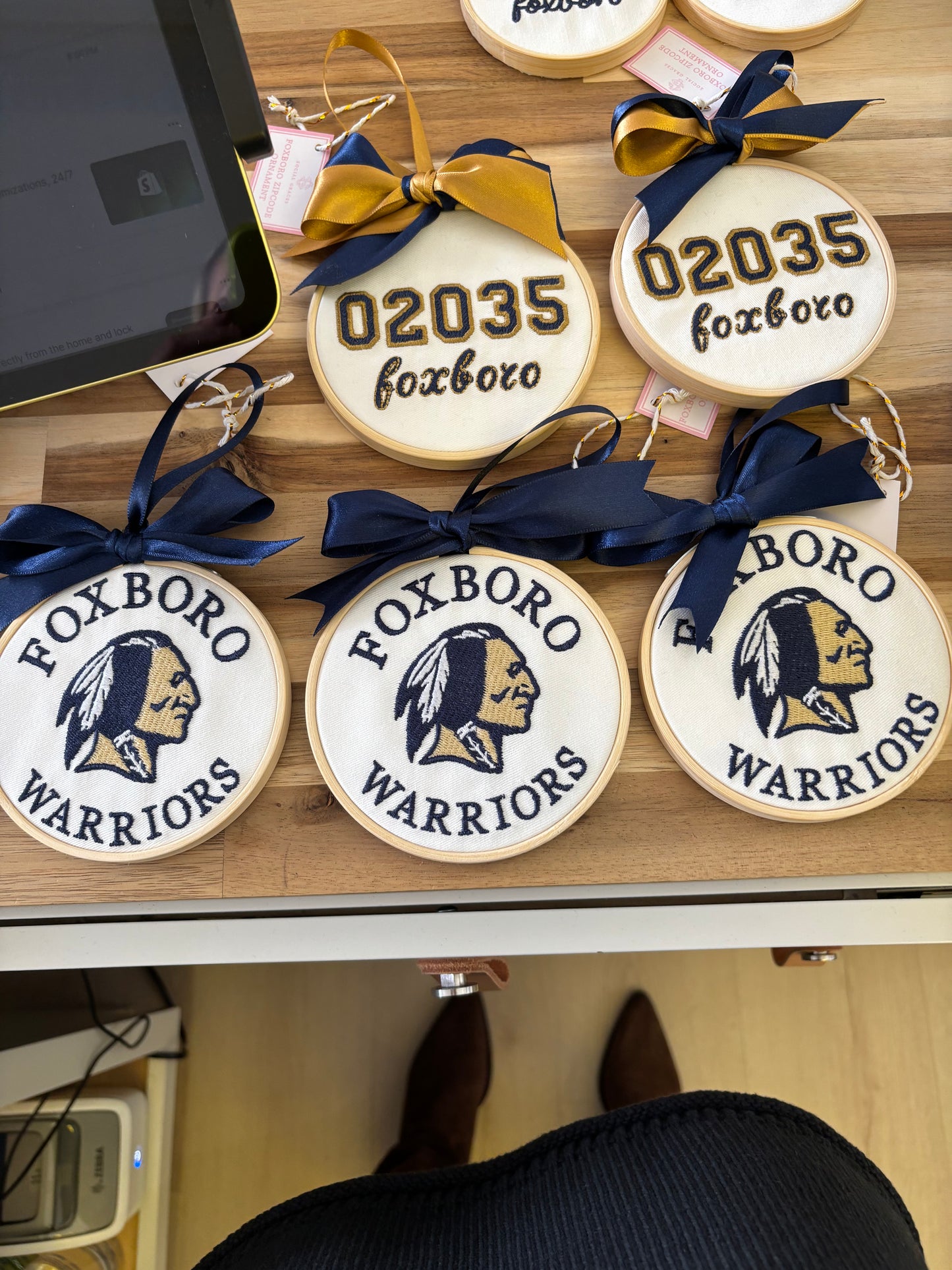 Hand Made Foxboro Ornaments Large