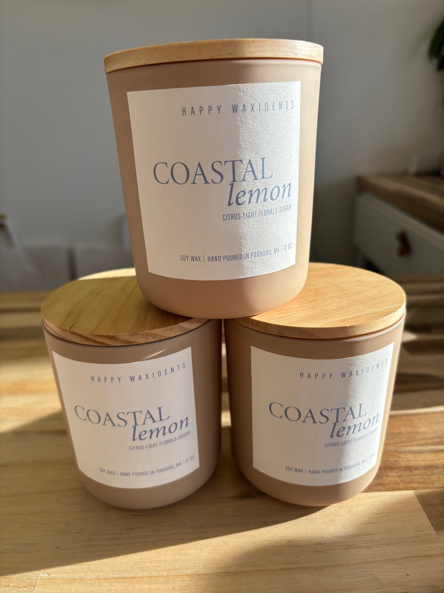 Coastal Lemon Soy Wax Candle-12oz