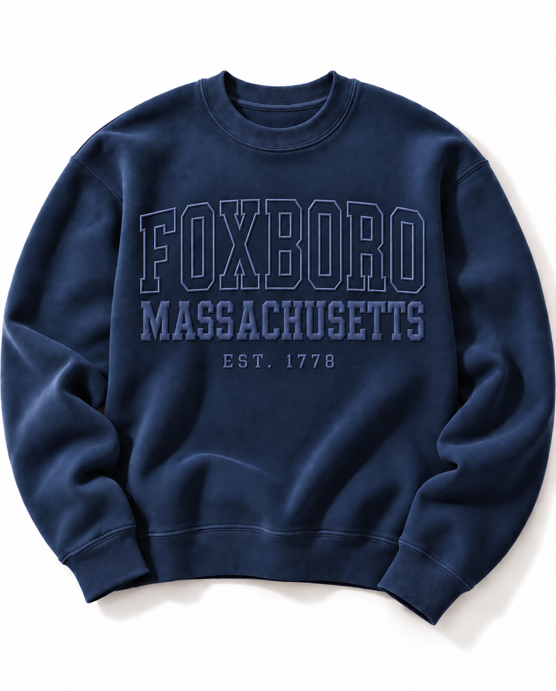 Navy Foxboro Puff Print- Tonal Puff