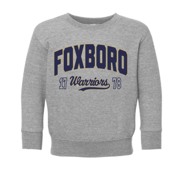 Youth Grey Foxboro Warriors Crewneck