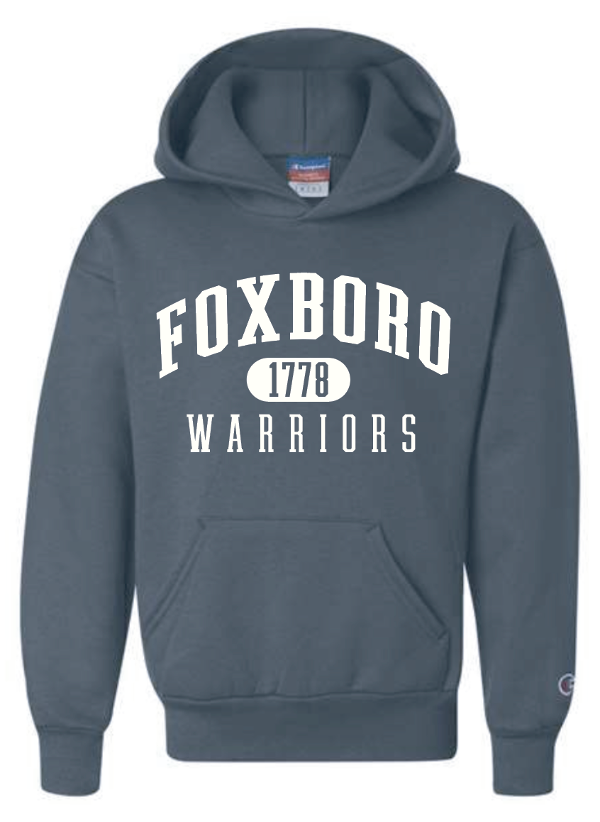 Champion Navy Foxboro Youth Hooded Sweatshirt
