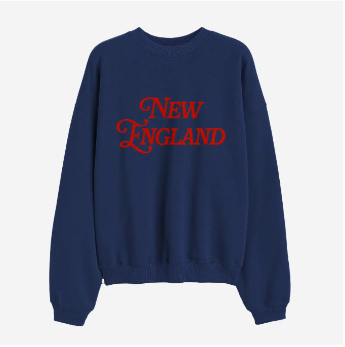 NEW ENGLAND Navy Crewneck