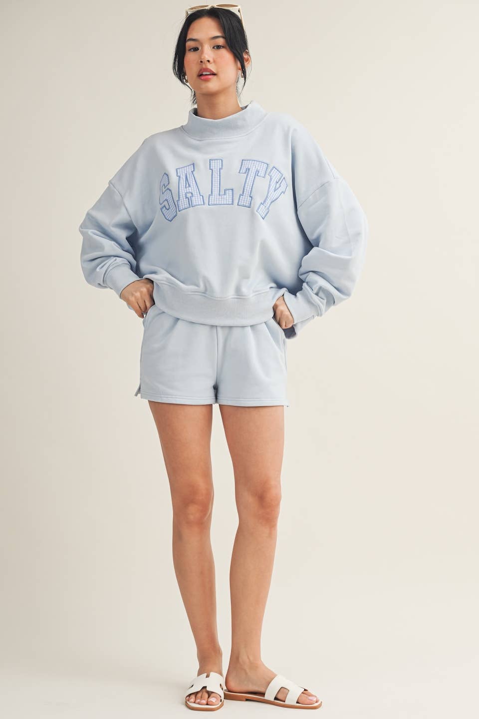 Salty Oversized Mock Neck Sweatshirt
