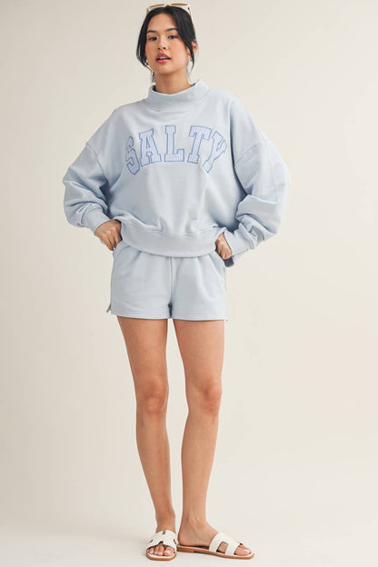 Salty Oversized Mock Neck Sweatshirt