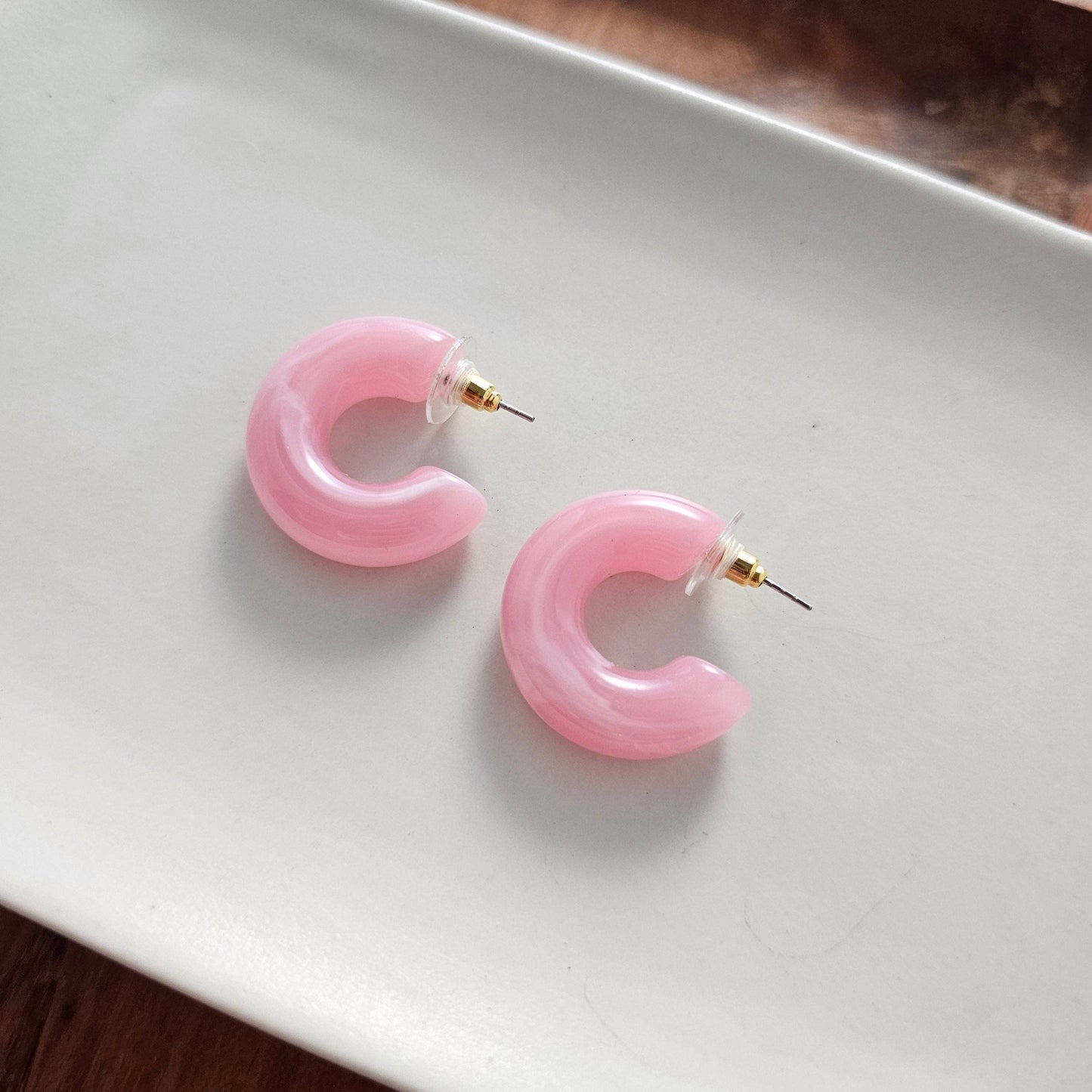 Chloe Hoops - Pink // Jewelry, Earrings