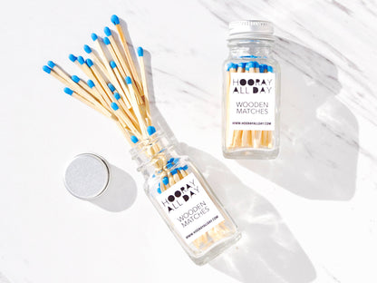 Colorful Wooden Matches In Little Glass Bottle - New Colors!