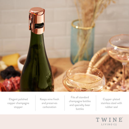 Copper-Plated Stainless Steel Heavyweight Champagne Stopper
