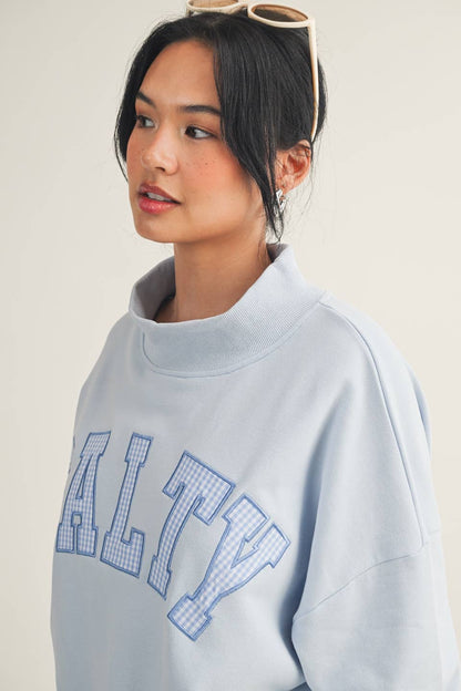Salty Oversized Mock Neck Sweatshirt