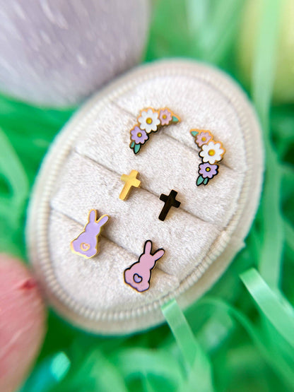 Tiny Cross Stud Earrings