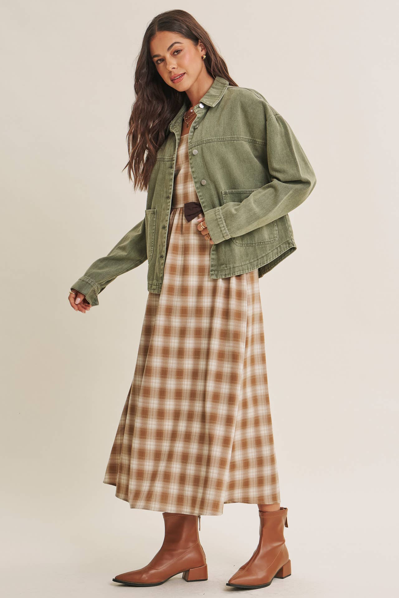 WASHED COTTON TWILL UTILITY OVERSIZED JACKET