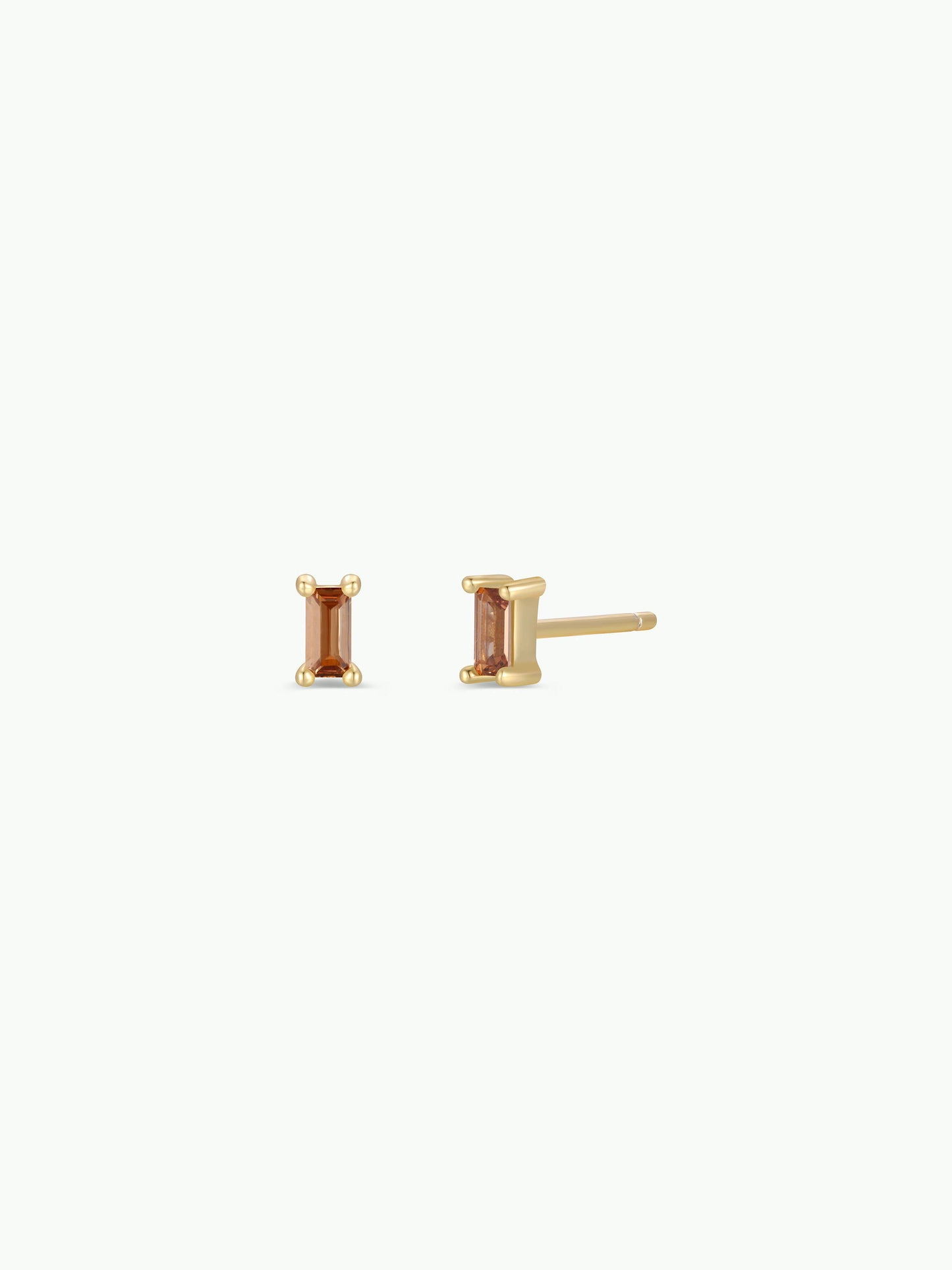 Baguette - Coffee - Gold Earrings