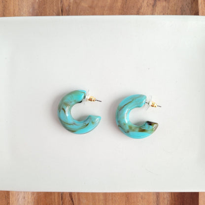 Chloe Hoops - Turquoise // Jewelry, Earrings