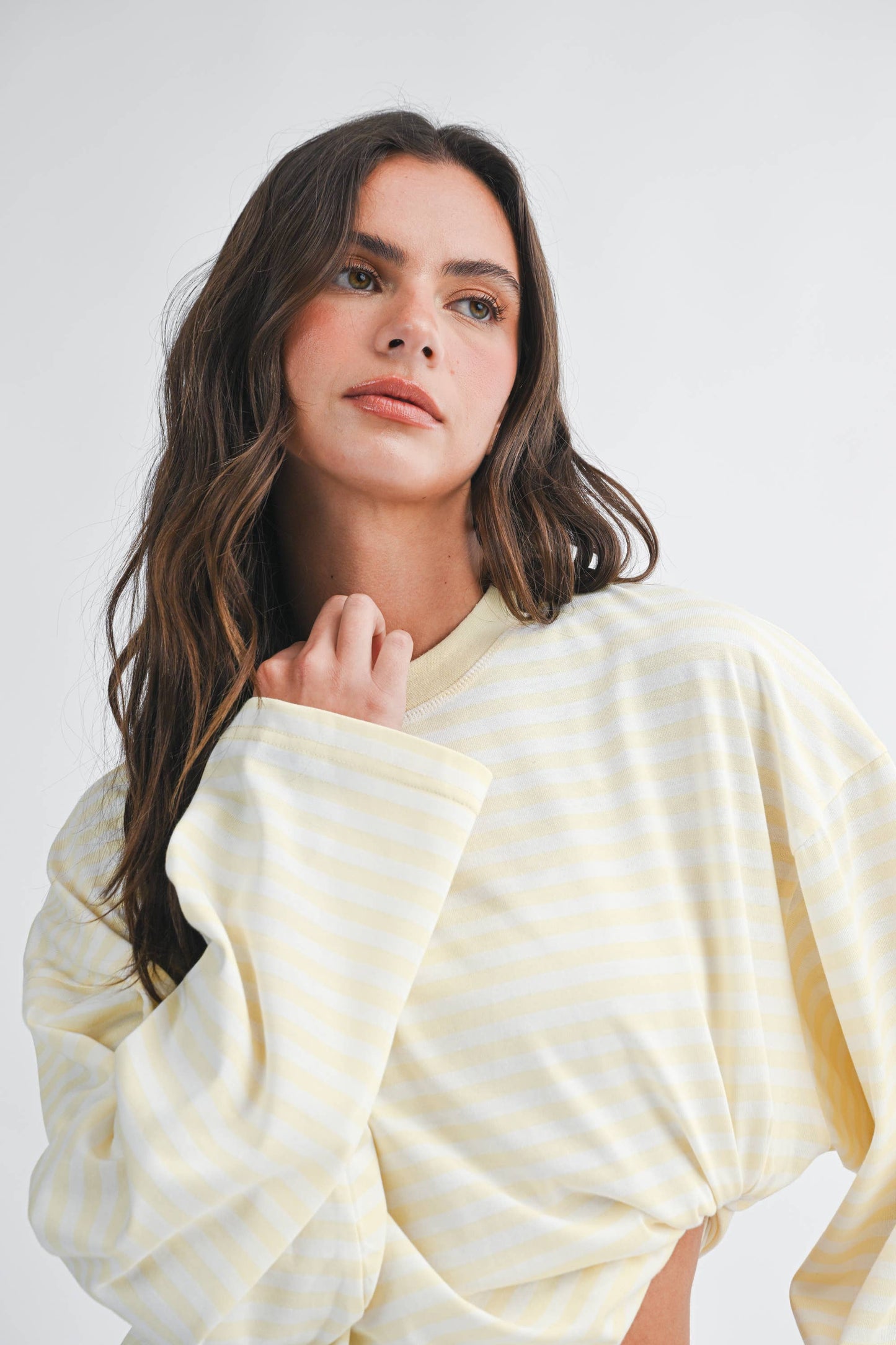 Oversized Stripe Long Sleeve Top