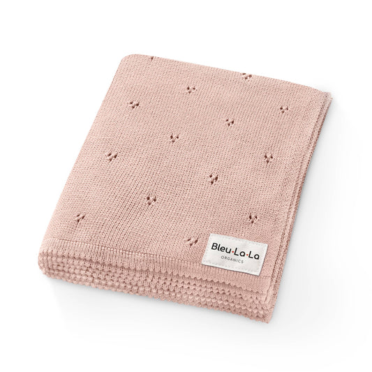 100% Organic Cotton Pointelle Swaddle Receiving Baby Blanket