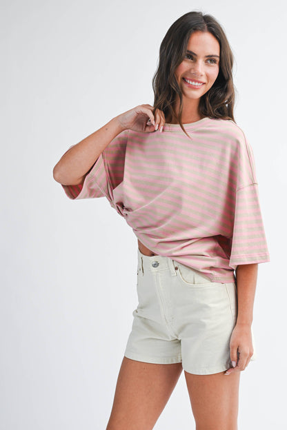 Oversized Stripe Boyfriend Tee