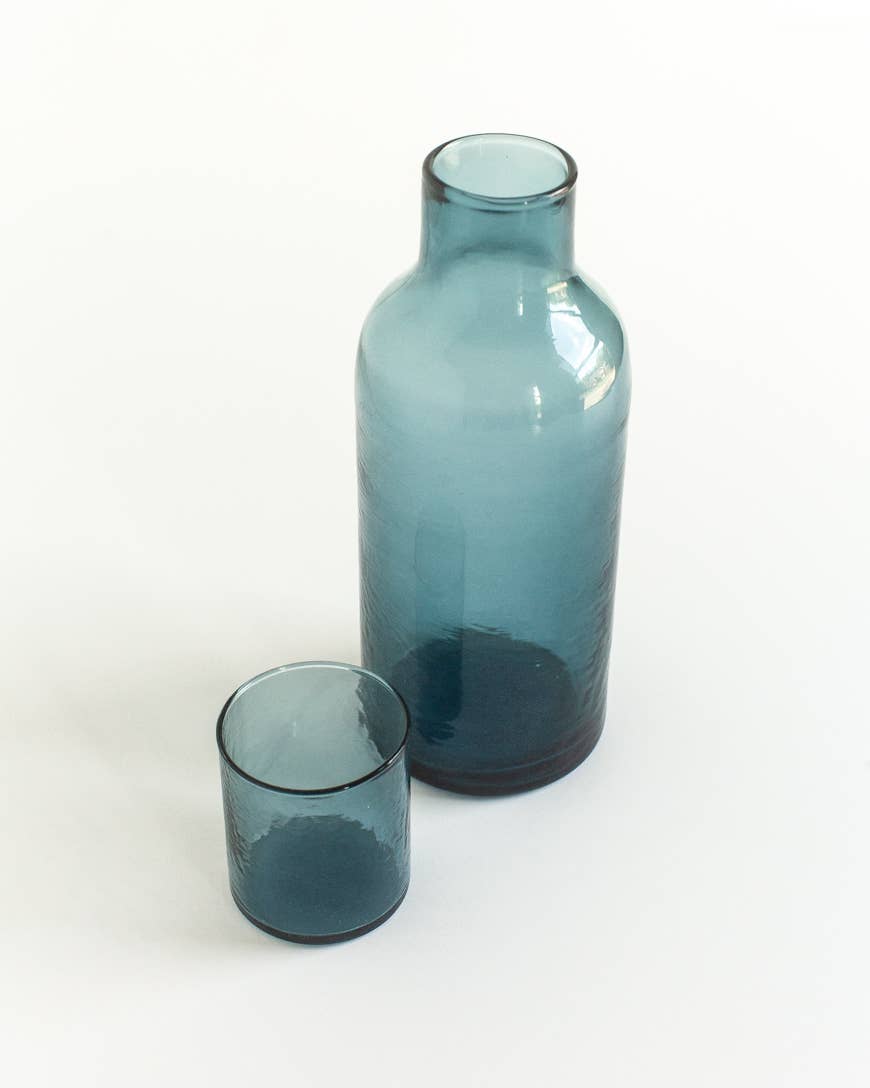 Handblown Hammered Glass Carafe