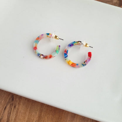 Cam Mini Hoops - Fiesta // Jewelry, Earrings, Best Seller, Gift