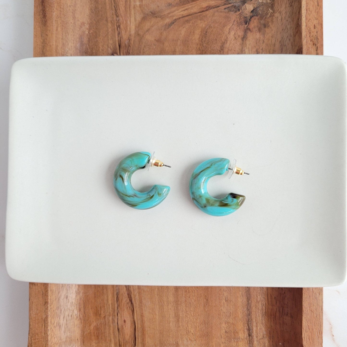 Chloe Hoops - Turquoise // Jewelry, Earrings