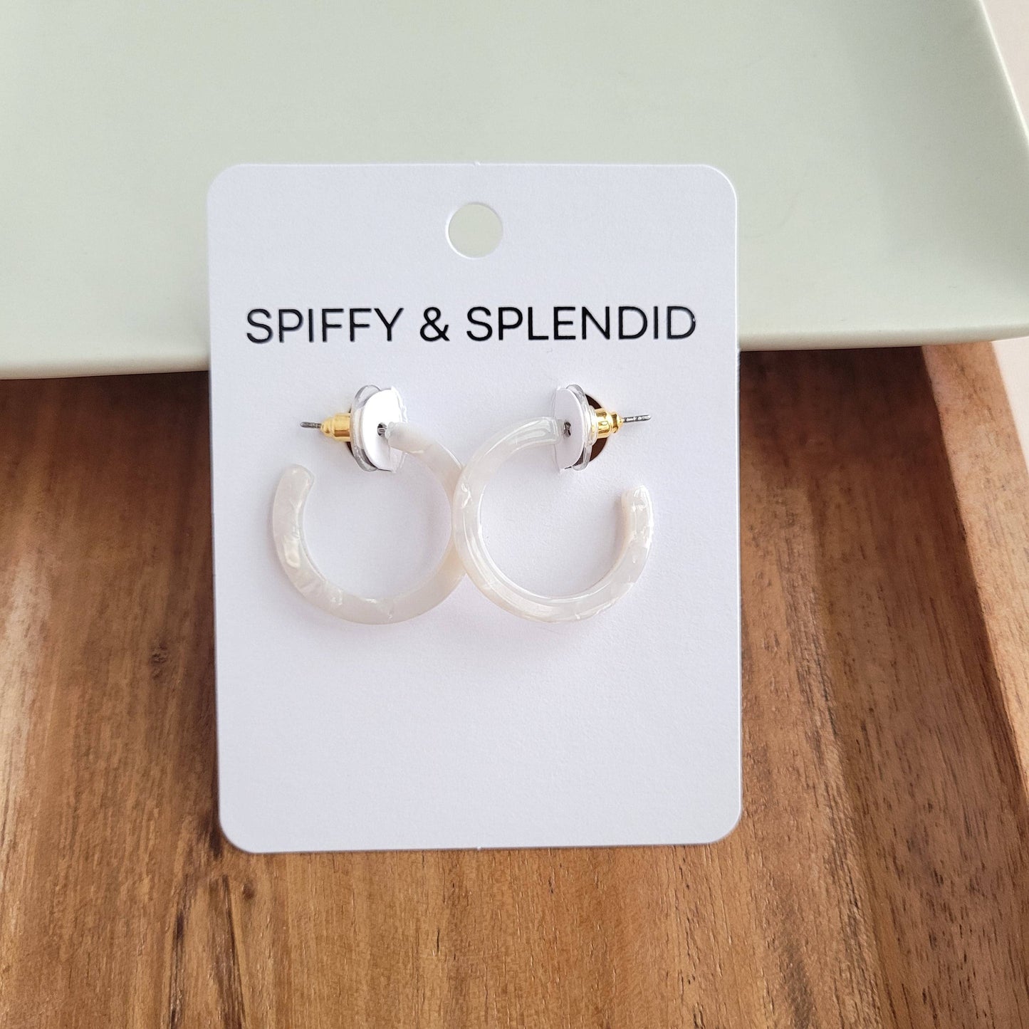 Cam Mini Hoops - Pearl // Jewelry, Earrings