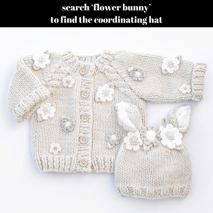 Flower Cardigan Sweater Natural Baby & Toddler