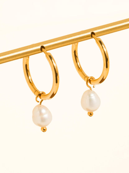 Toile 18K Gold Non-Tarnish Classic Pearl Drop Earrings