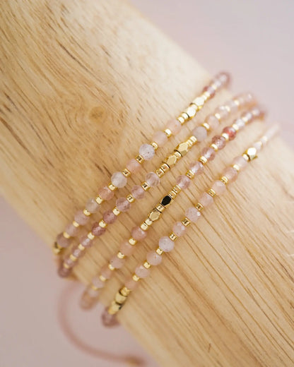 Rose Quartz Healing Gemstone Stacking Bracelet