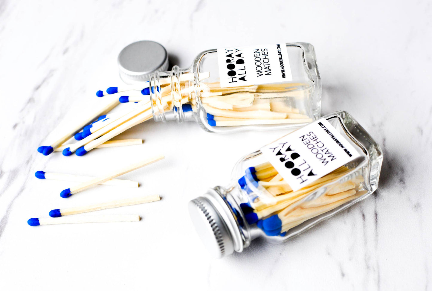 Colorful Wooden Matches In Little Glass Bottle - New Colors!