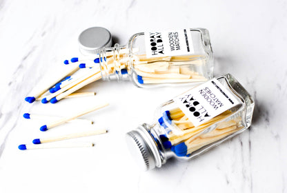 Colorful Wooden Matches In Little Glass Bottle - New Colors!