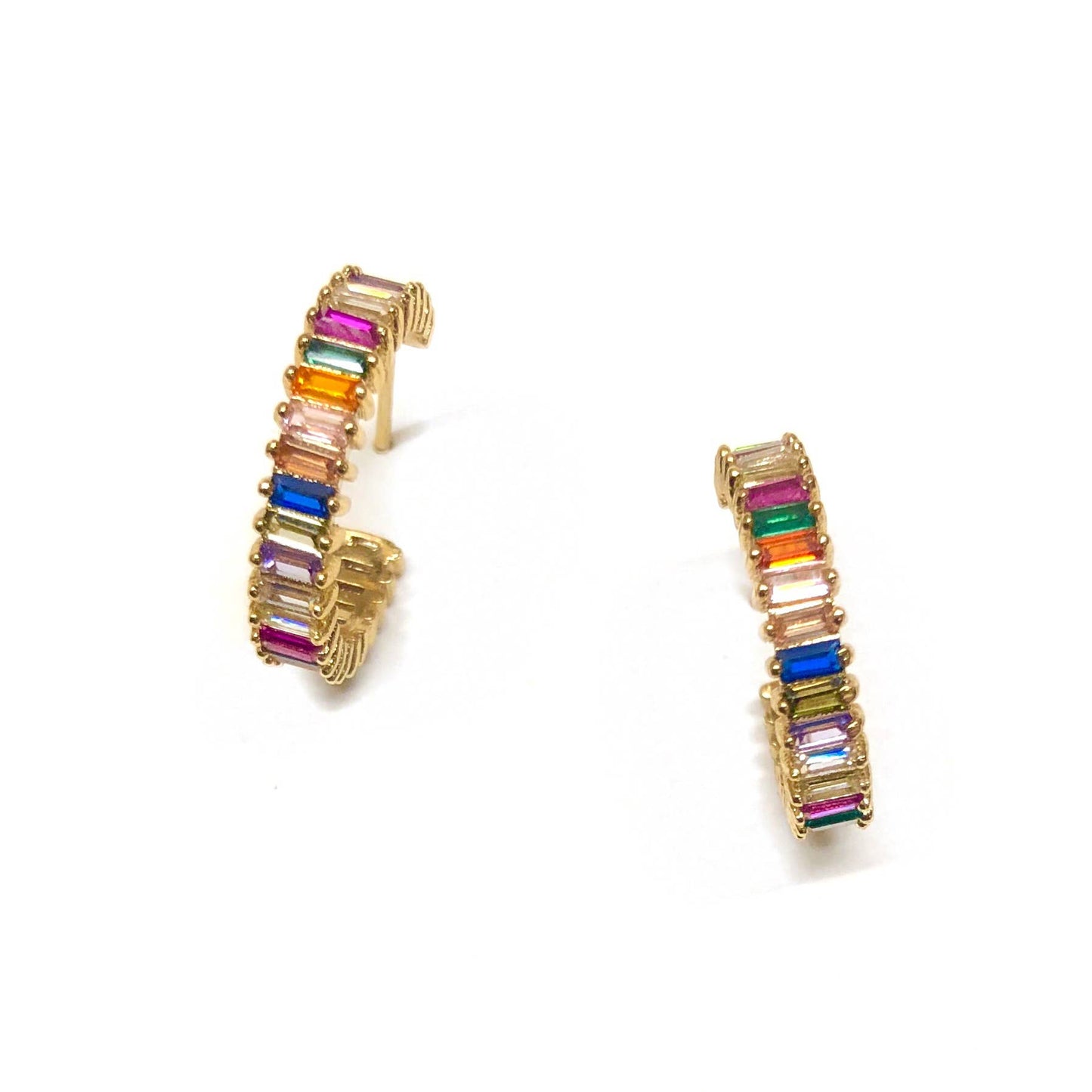 Rainbow Shimmer Hoops