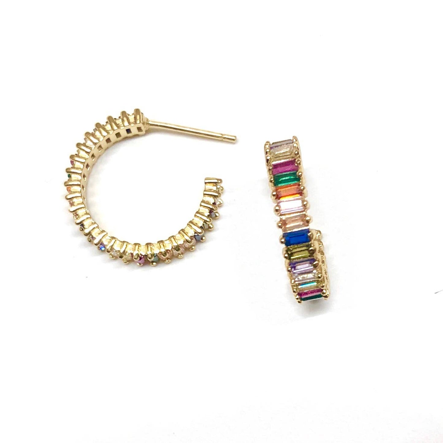 Rainbow Shimmer Hoops