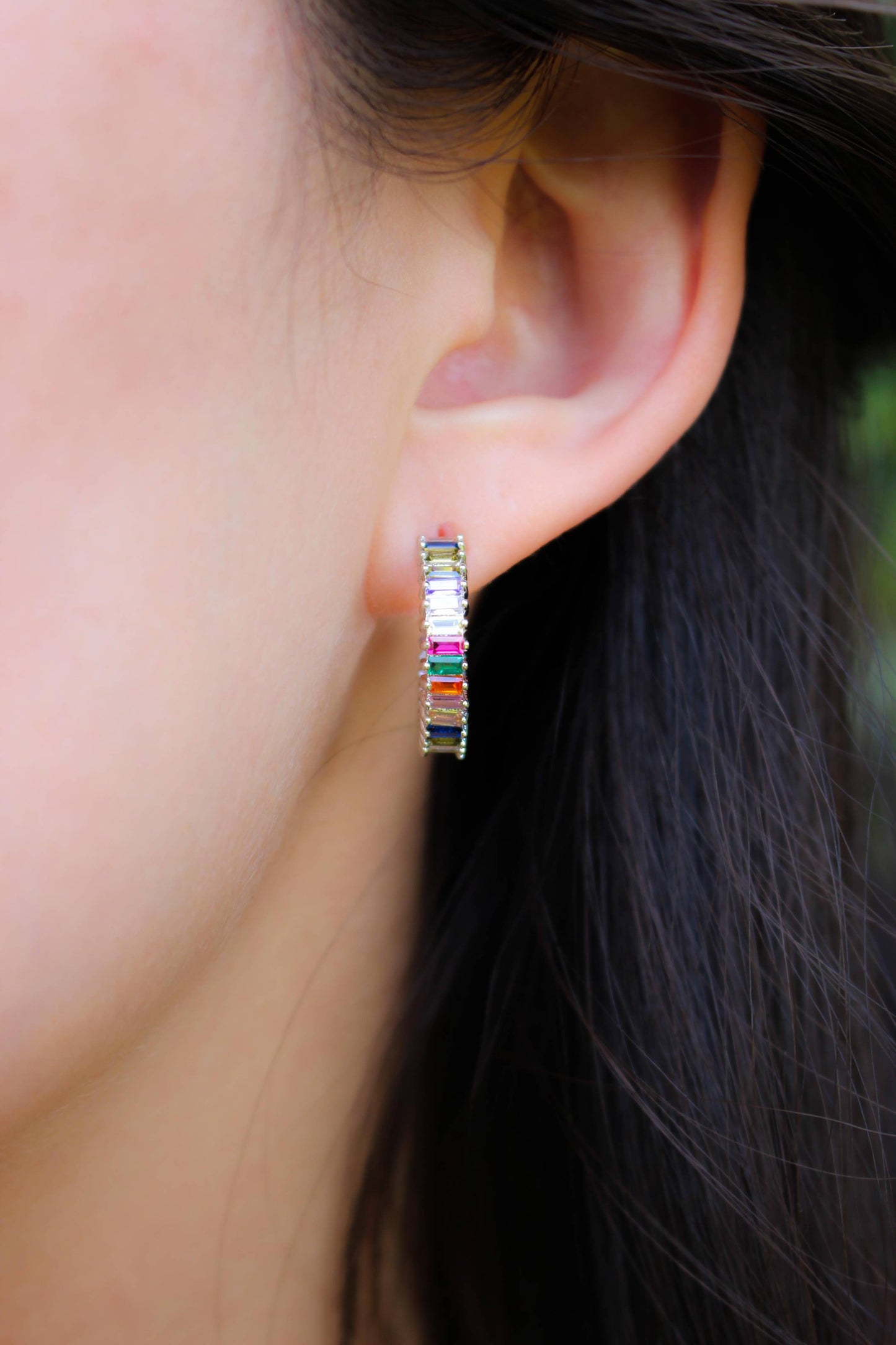 Rainbow Shimmer Hoops