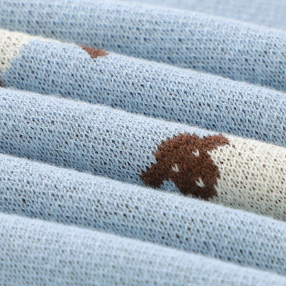 100% Luxury Cotton Receiving Swaddle Baby Blanket - Sheep
