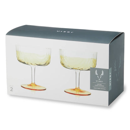 Gold-Plated Deco Cocktail Coupes – Set of 2 by Viski