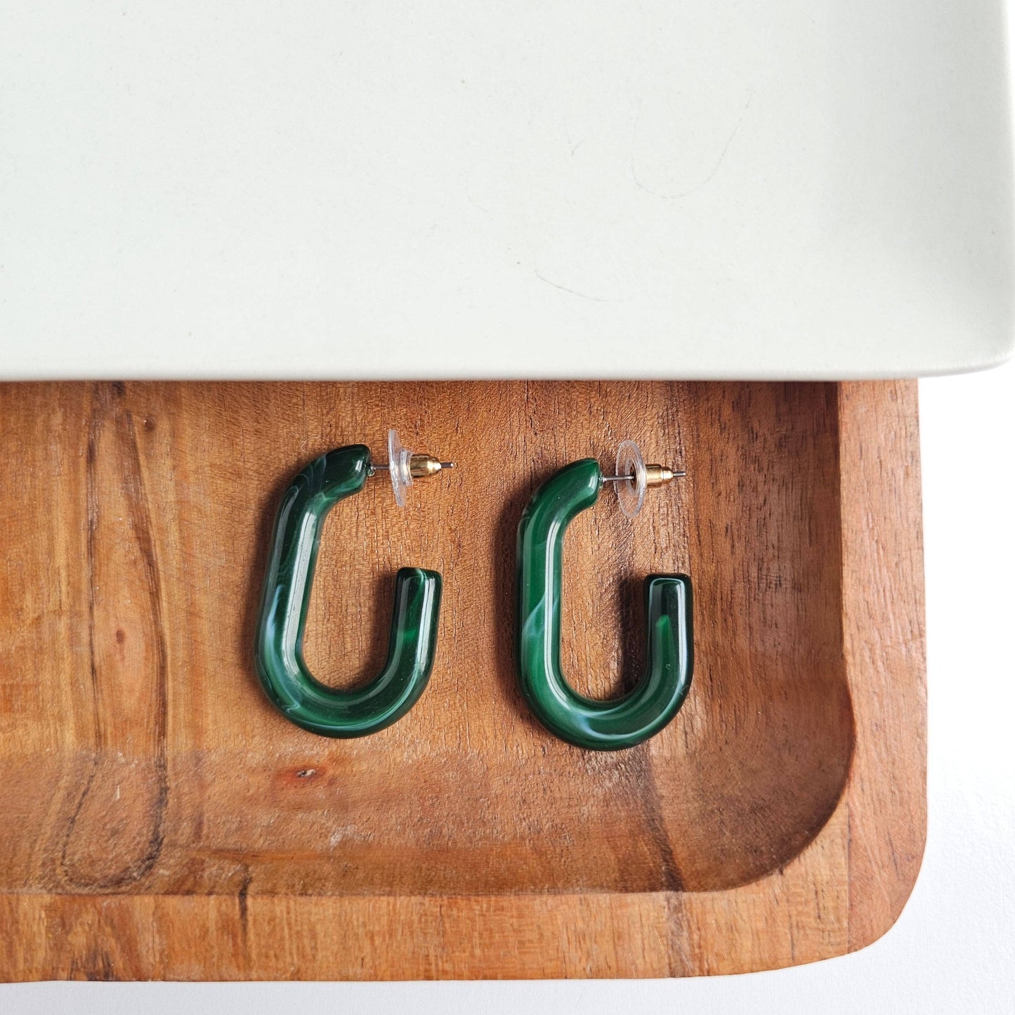 Joanna Hoops - Forest Green // Jewelry, Earrings, Fall