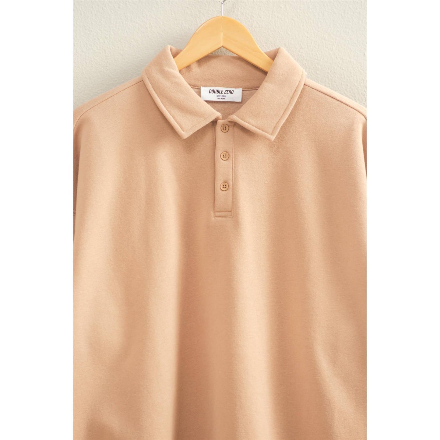 Oversized Polo Collared Pullover