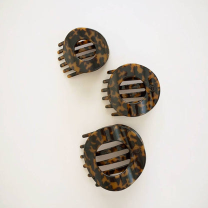 Tortoise | Small | Flat Circle Hair Clip