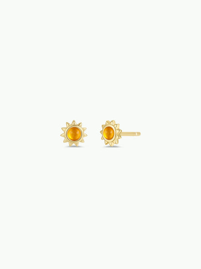 Sun Stud - Amber - Earrings