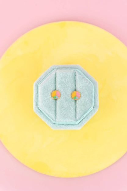 Peace Sign Stud Earrings