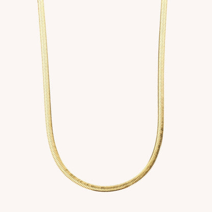Gold Herringbone Necklaces- Stainless Steel