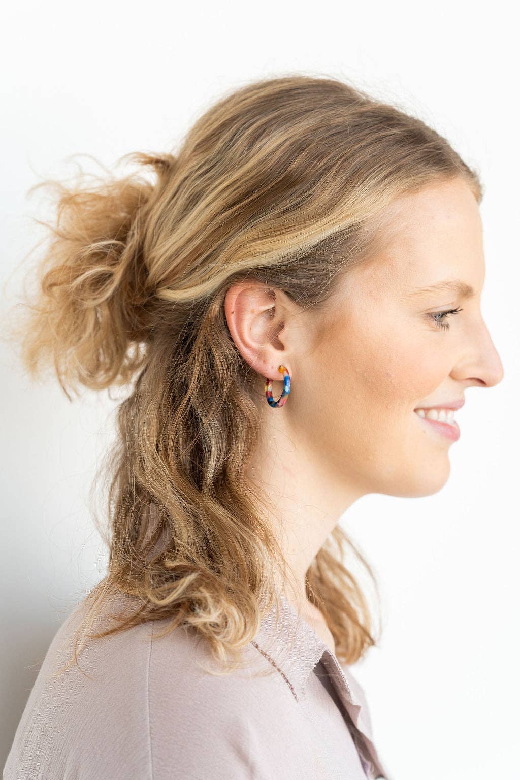 Cam Mini Hoops - Fiesta // Jewelry, Earrings, Best Seller, Gift