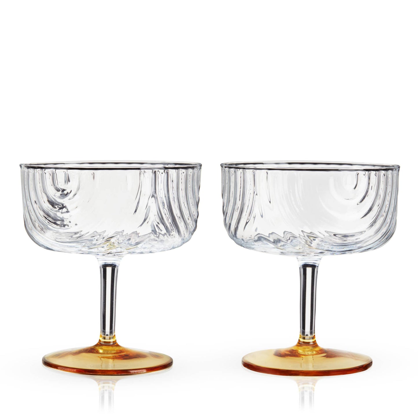 Gold-Plated Deco Cocktail Coupes – Set of 2 by Viski