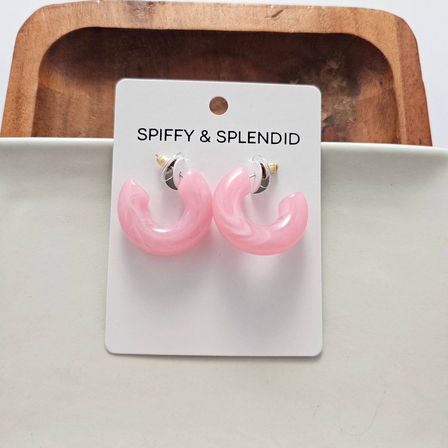 Chloe Hoops - Pink // Jewelry, Earrings