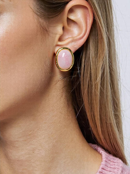 Dahlia 18K Gold Vintage Natural Stone Earring