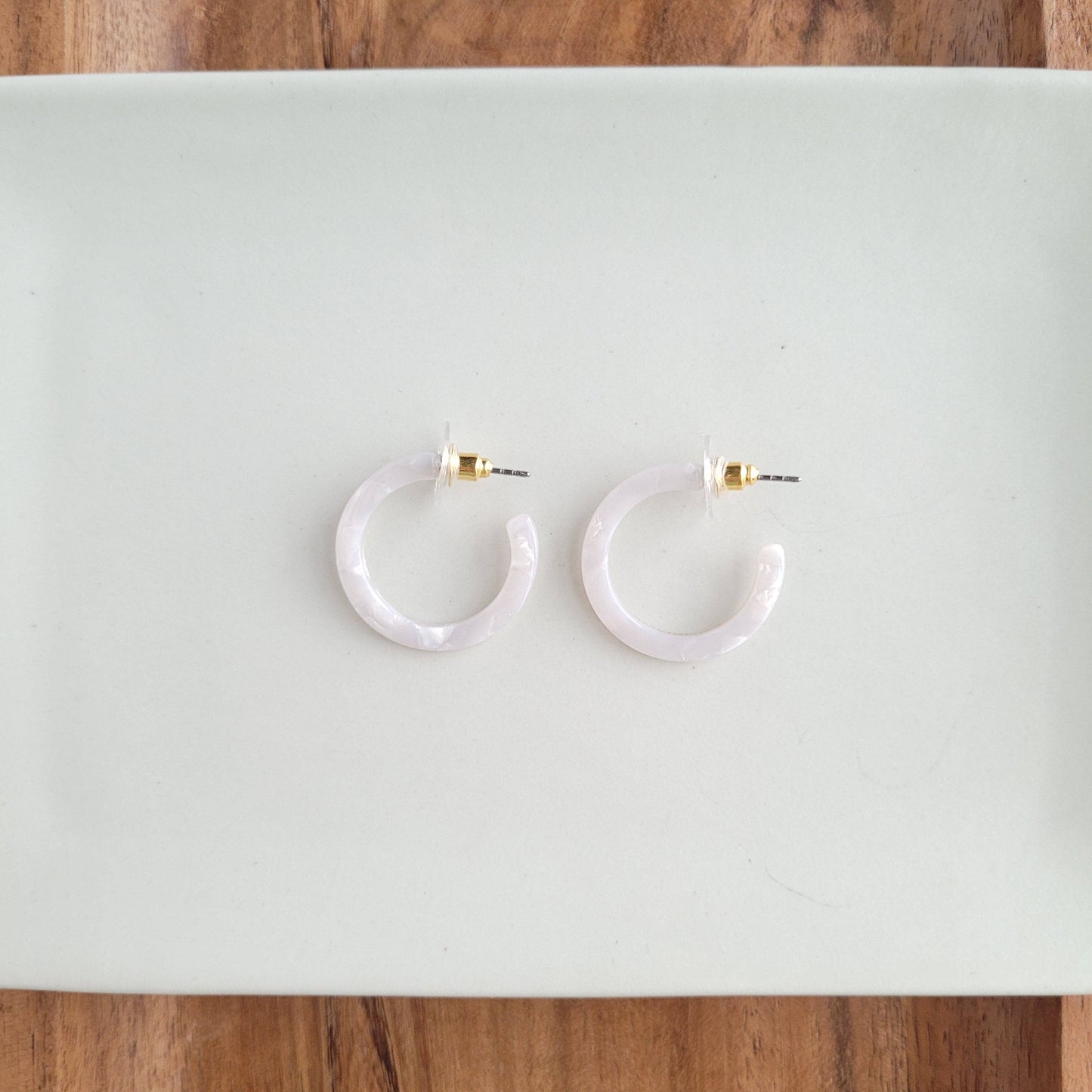 Cam Mini Hoops - Pearl // Jewelry, Earrings