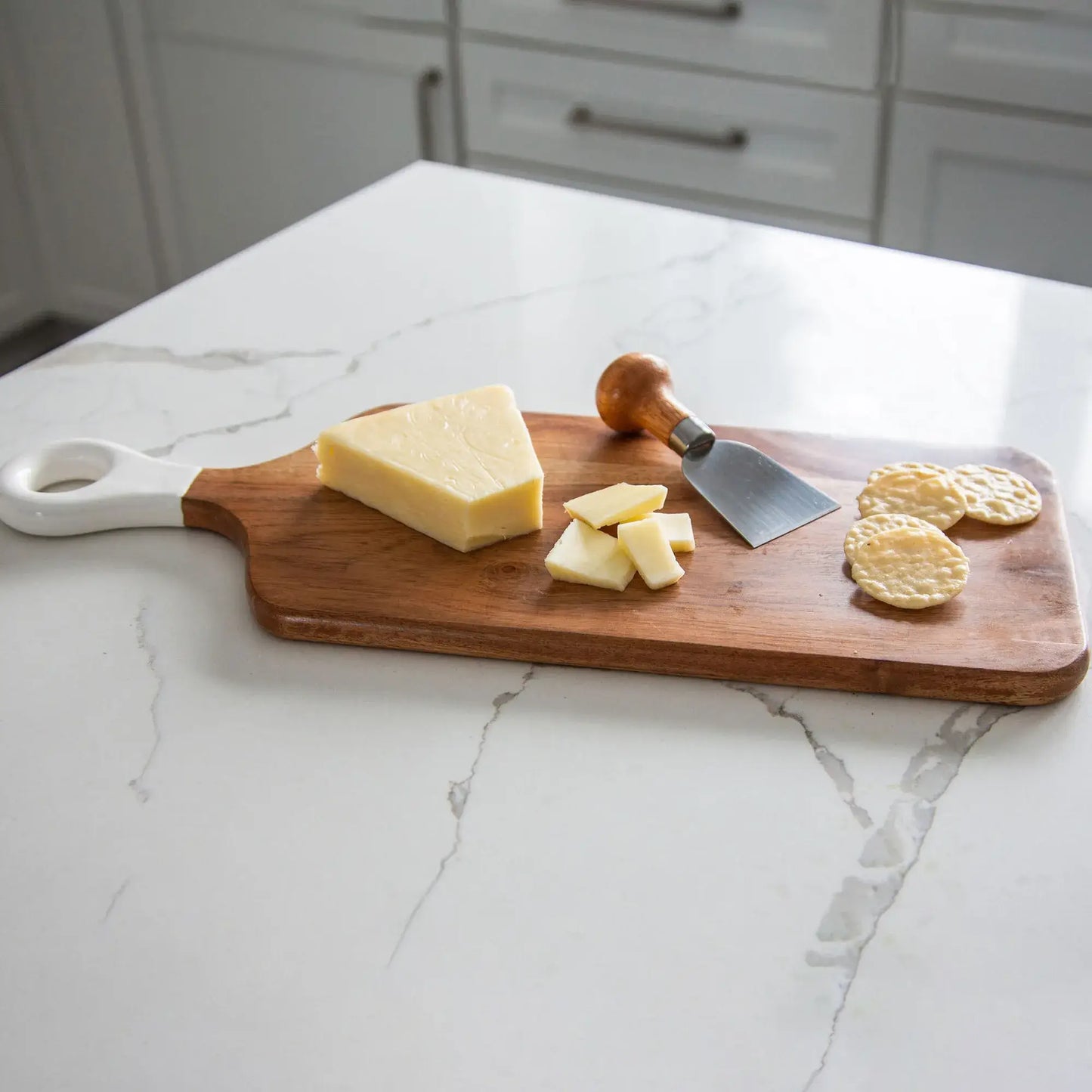 Wood+White Collection Acacia Wood Rectangle Charcuterie